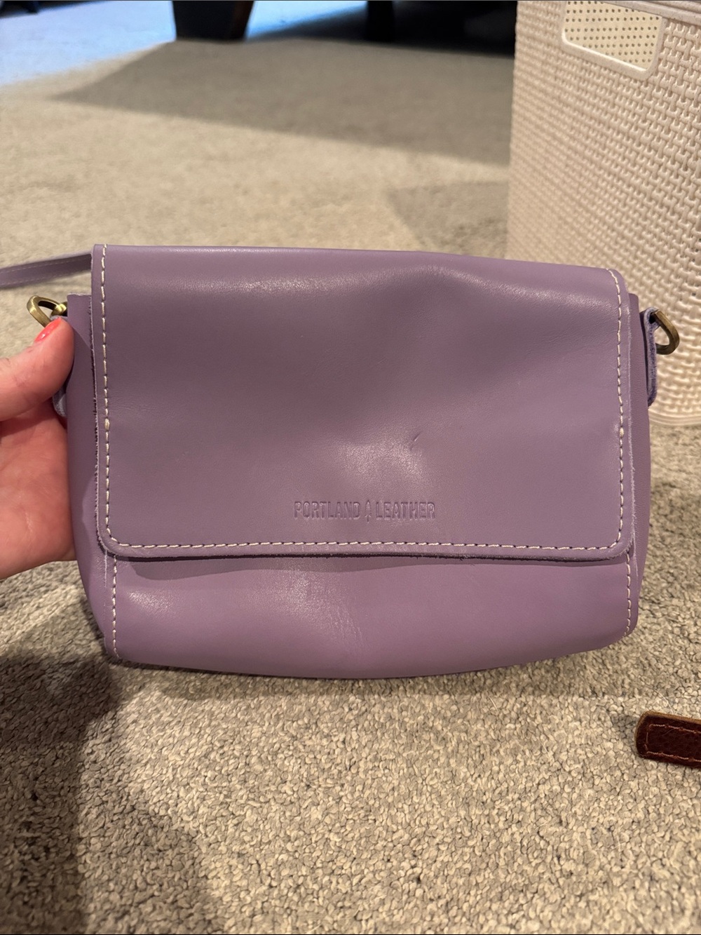 NWOT Portland Leather Lilac Crossbody Bag